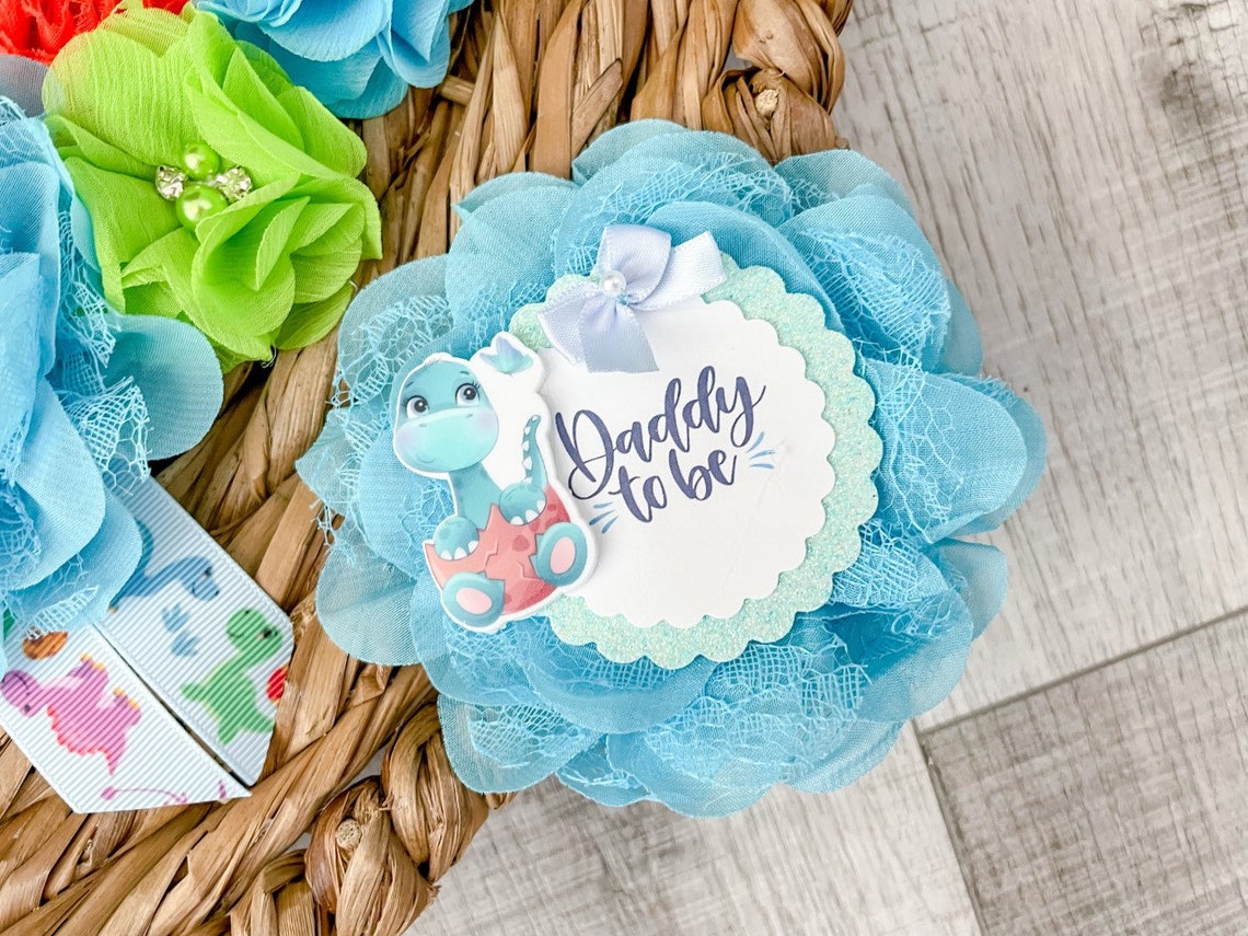 Dinosaur Maternity Sash Boy Blue Dinosaur Baby Shower Boy Etsy