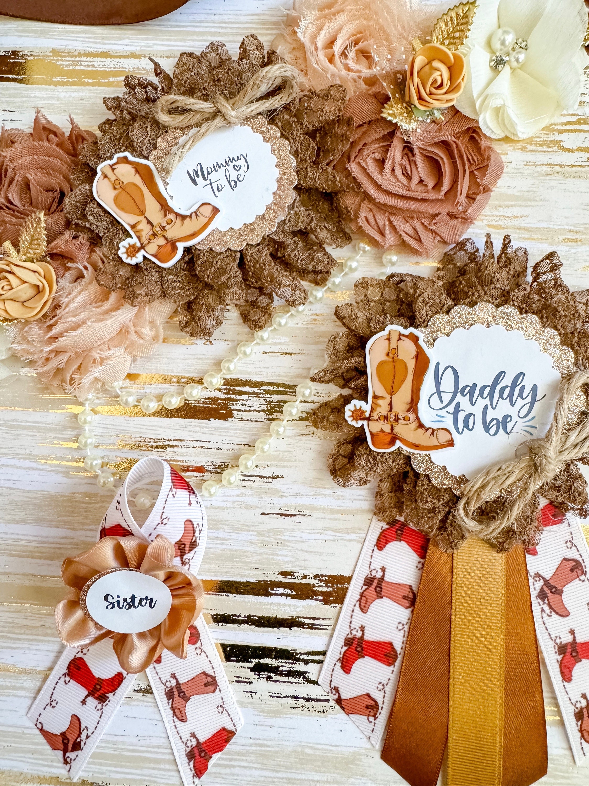 Western Cowgirl Baby Shower Decorations Corsage Pins Jollyboom