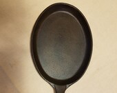 Vintage Cast Iron Fajita Oval Pan Unmarked