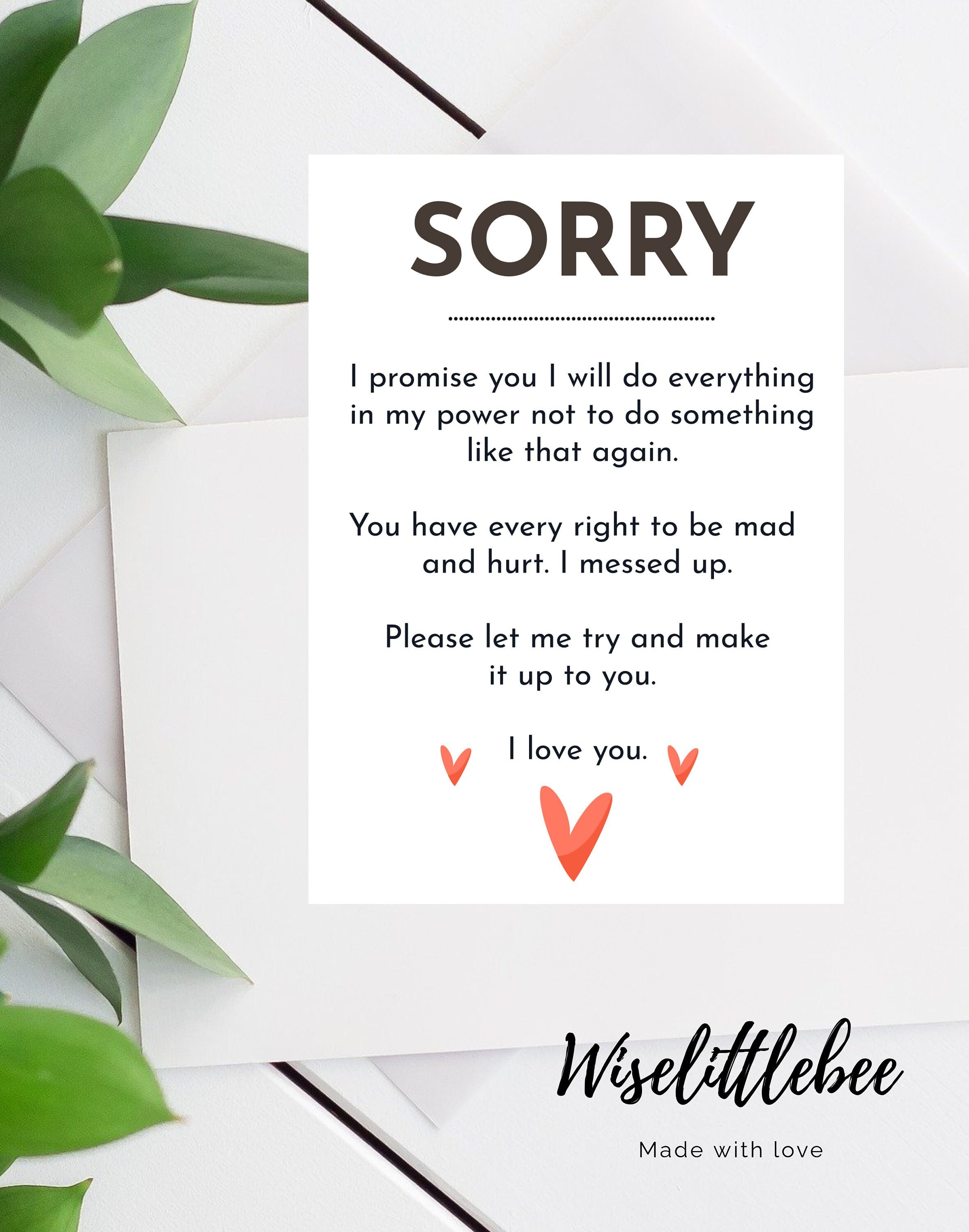 I'm Sorry Apology Card Sorry I Am an Idiot Sorry Etsy UK