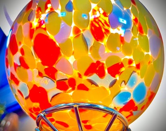 XL Handblown Art Glass Friendship Ball. Glass Art Sphere, Glass Orb, Suncatcher. These Make the Best Gifts!