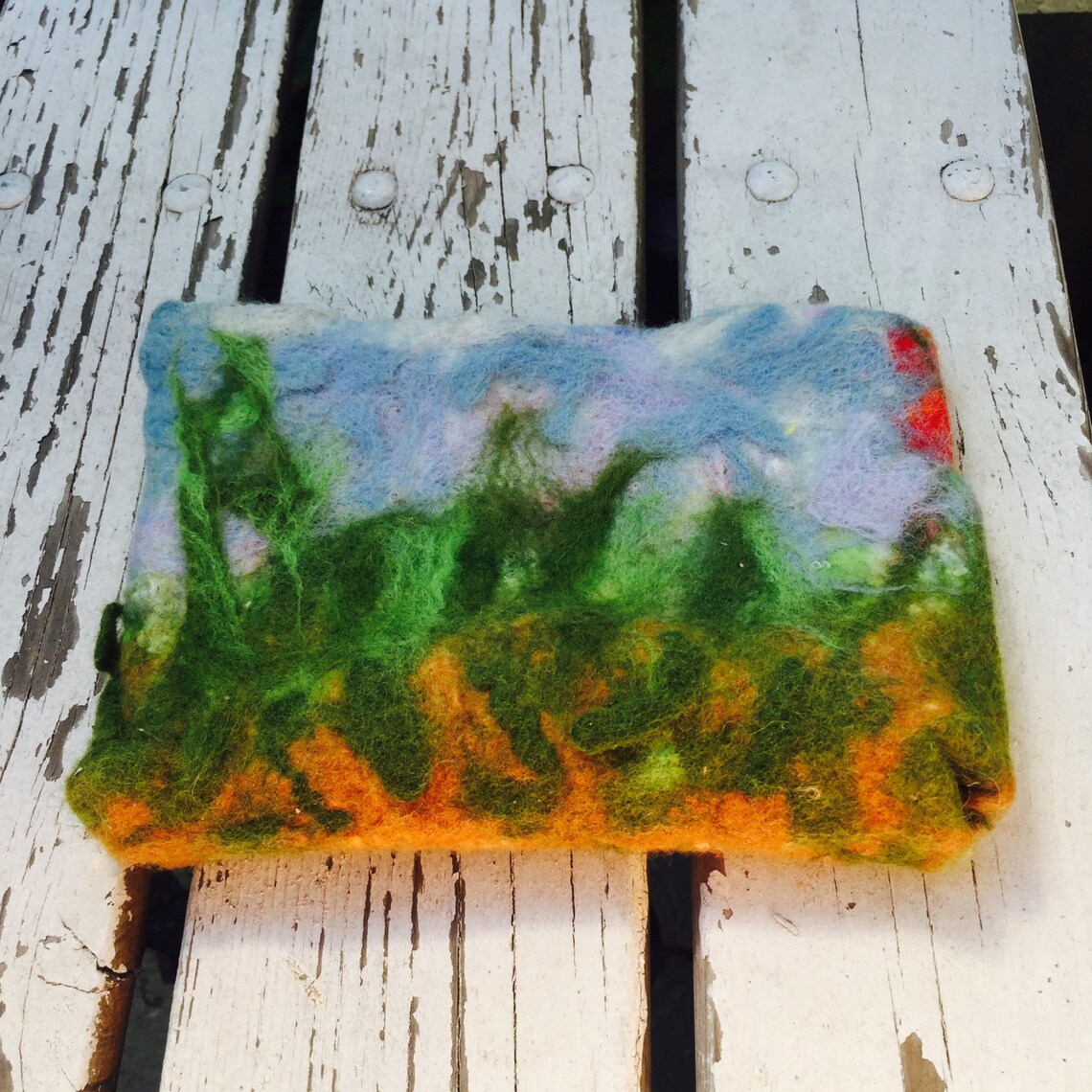 Bag felt Makeup bag Cosmetic bag felted handbag Etsy