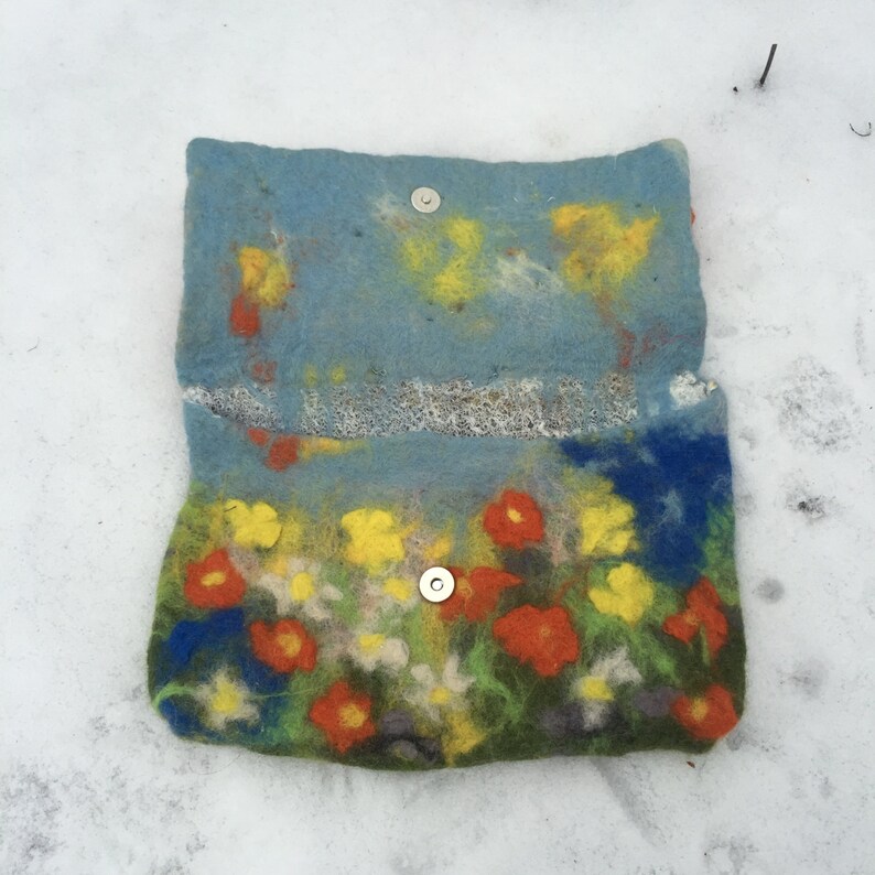 Bag felt Makeup bag Cosmetic bag felted handbag Etsy