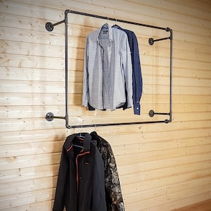 Store fixture, Industrial garment rack, Steampunk clothes rack, Clothing rack, Garment rack, Steampunk furniture, Pipe clothing rack