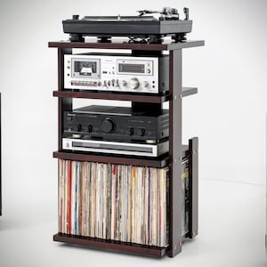 Record player stand with record storage / Turntable stand with records shelf / Turntable and record cabinet / Record player and record stand