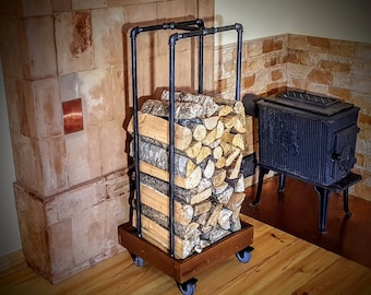 Firewood rack, Firewood holder, Log storage, Firewood storage, Fireplace accessories, Firewood stand, Log rack, Industrial furniture, Wood