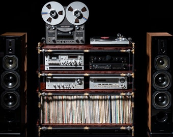 Plattenspieler Ständer mit Schallplatten Aufbewahrung - Audio Rack - Media Center