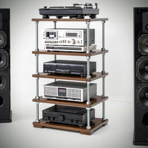 Adjustable HiFi Audio Rack - Heavy Duty Audio Rack | Custom Hifi Turntable Stand | Custom Stereo Stand