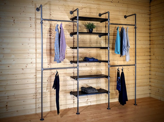 Dropship Clothing Garment Rack With Shelves, Metal Cloth Hanger