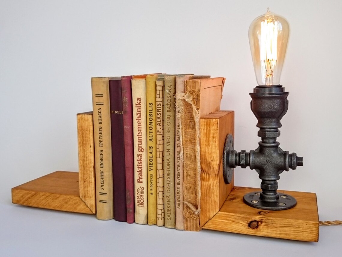 Bookends lamp Book stopper Edison lamp Table lamps Edison Etsy