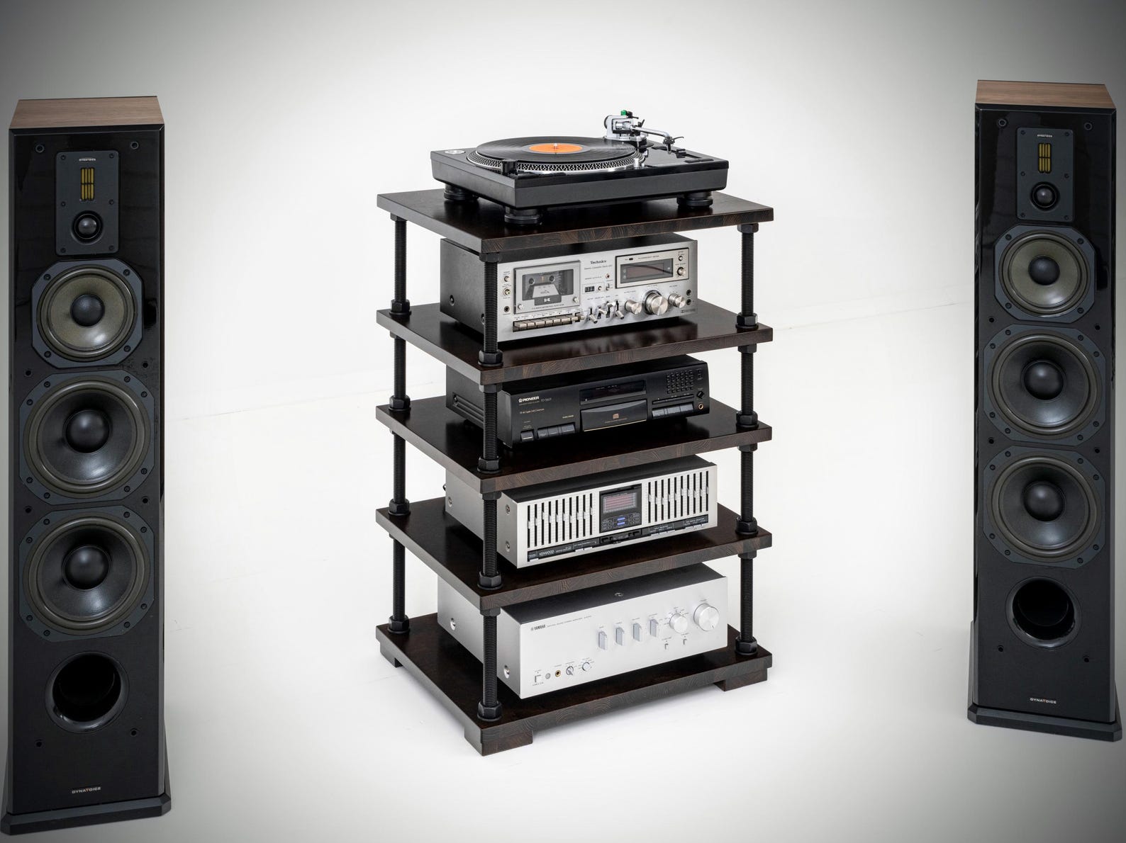 Professional Sound System Rack Audio Rack With Cable Management System and Adjustable Shelf Height ...