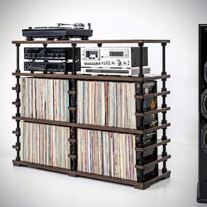 Vinyl Record Storage Cabinet & Hi-Fi Audio Rack / Turntable Stand With Vinyl Record Storage / Record player stand with record shelf