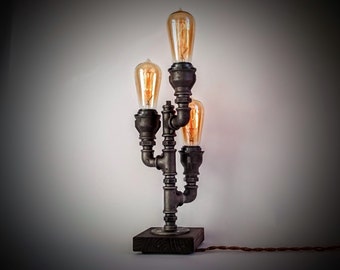 Table lamps, Edison lamp, Desk lamp, Edison lights, Steampunk lamp, Gifts for man, Industrial lighting, Cactus lamp, Lighting, Tesla lamp