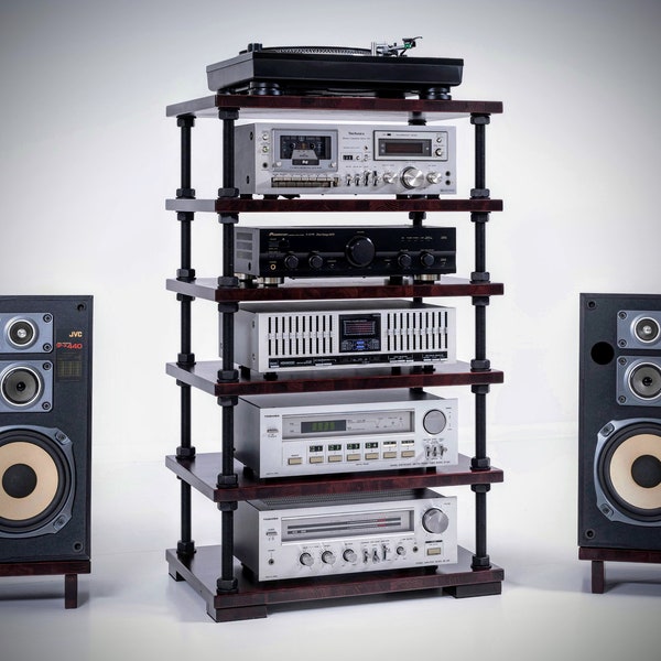 Platenspelerstandaard / Audiorek met verstelbare plankhoogte / Draaitafelstandaard / HiFi-rek / Stereokast