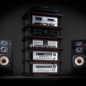 Audio Rack With Adjustable Shelf Height / Record Player Stand ...