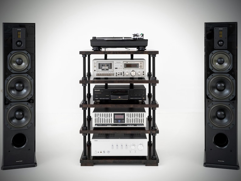Professional Sound System Rack Audio Rack With Cable Management System and Adjustable Shelf Height ...