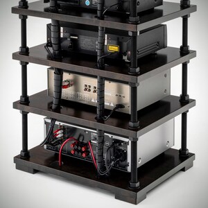 Audio Rack With Cable Management System and Adjustable Shelf Height ...