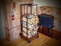 Firewood rack, Firewood holder, Log storage, Firewood storage, Fireplace accessories, Firewood stand, Log rack, Industrial furniture, Wood