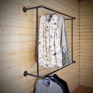 Store fixture, Retail fixture, Retail display, Industrial garment rack, Steampunk clothes rack, Clothing rack, Garment rack, Industrial