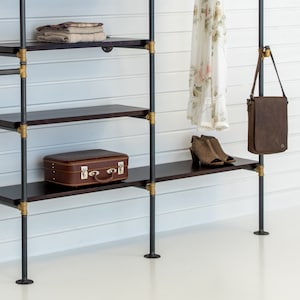 Wall Mounted Open Wardrobe Closet With Shelves / Industrial Clothing ...
