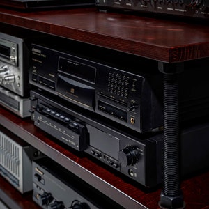 Low Profile Audio Rack With Black Hardware, Low Shelving Audio Rack ...