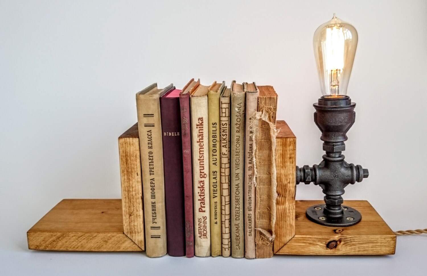 Bookends lamp Book stopper Edison lamp Table lamps Edison Etsy
