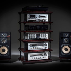 Audio Rack With Adjustable Shelf Height / Record Player Stand ...