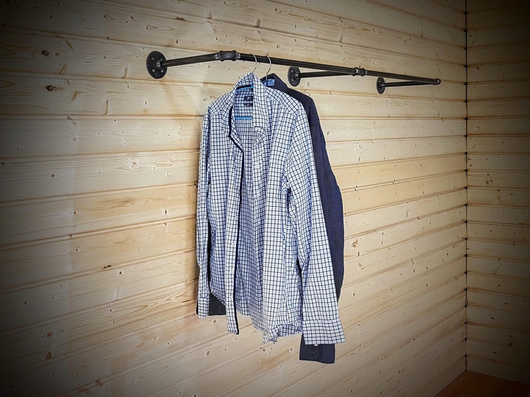 Buy Industrial Clothing Rack, Wall Mounted Clothes Rail, Garment Rack, Pipe  Rack, Clothes Hanging Rack, Hanging Rail, Cloth Rack, Steampunk Online in 