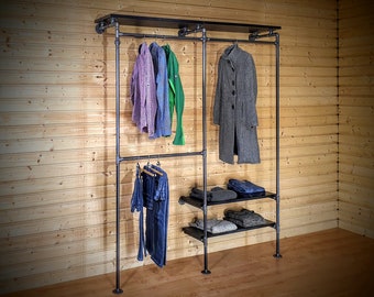 Clothes rack with shelves - Clothes display rack - Commercial clothing rack