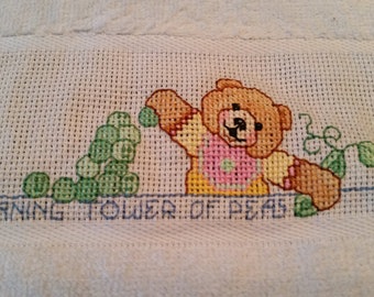 Bib-Tower of Peas - Counted Cross Stitch -Personalize it!!!!