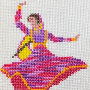 Kathak ballerino in punto croce
