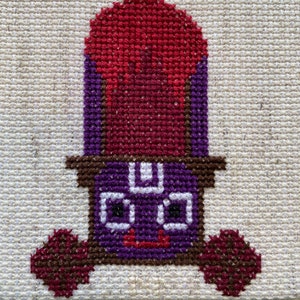 Cute Lord Jagannath during Ratha Yatra in cross stitch