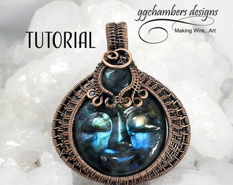 Tutorial - Woven Wire Head Dress Pendant w/Round Cabochons