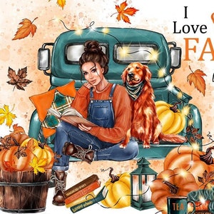 Autumn Clip Art School Clip Art Farmhouse Clip art Book Autumn Tea Fall Leaves Hand Drawn Graphics Planner Stickers, Digital Cliparts