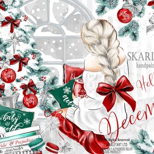 Clipart de moda Clipart de Natal Ilustração de moda de inverno Clipart Aconchegante Natal Clipart de inverno Ilustração de moda Girly Planner