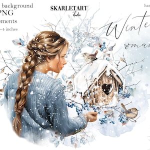 Clipart de inverno Clipart de Natal romântico Ilustração de moda de inverno Clipart Aconchegante Natal Clipart de inverno Ilustração de moda Girly Planner