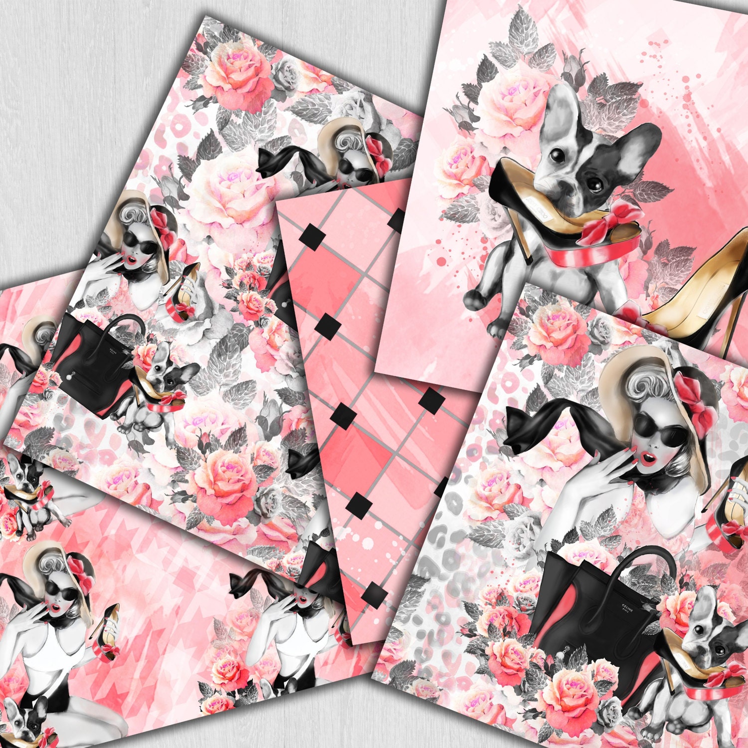 Fashion Paper Pack Digital Scrapbook Printable Background Blog - Etsy ...