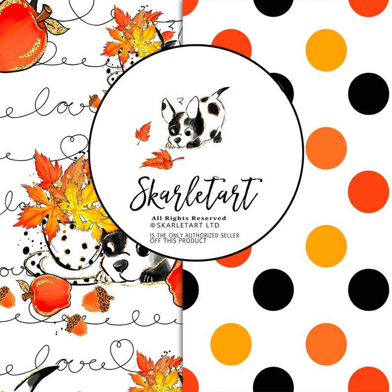 Autumn Paper Pack Fall Background Fall Digital Paper Pack fashion fall Background Apple Umbrella Girly Planner Cover DIY Pack image 8