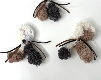 Handmade Yarn Cat Toys with Leather Knot Tassel – Interactive Play Refills
