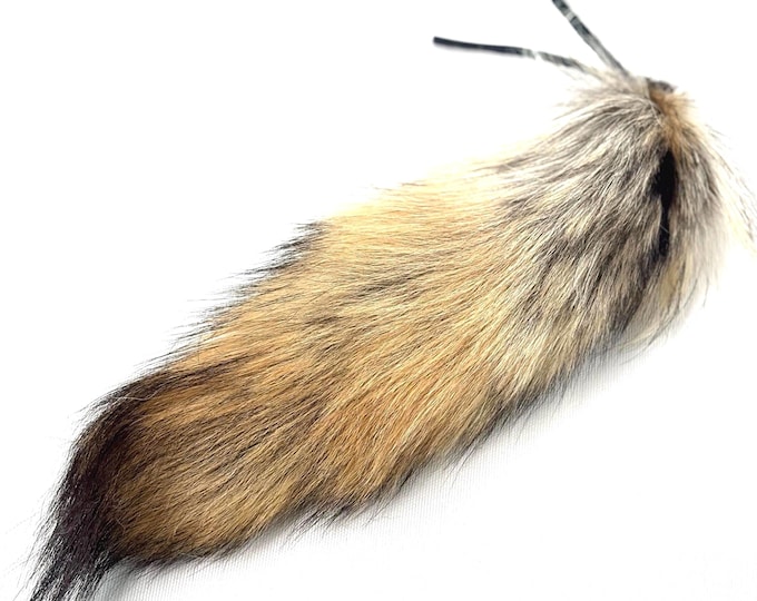 Featured listing image: Real Coyote Tail Cat Toy, Natural Fur Bunny Kick Play