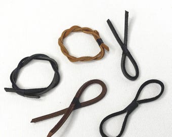 Leather Cat Toss, Scatter & Chase Play Refills, Natural Cat Toy Set
