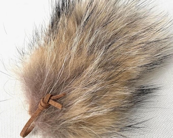 Genuine Coyote Fur Cat Toy Attachment, Ground Prey Mimic, Interactive Play