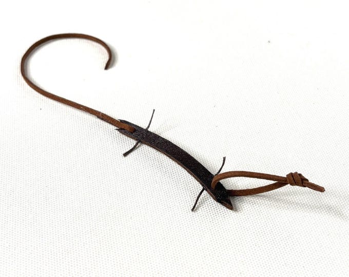 Featured listing image: Genuine Leather Lizard Cat Toy, Handmade Teaser Wand Attachment, Interactive Play Enrichment