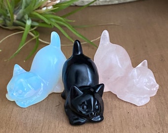 Cat Pose Crystal Yoga Kitty with Travel Pouch