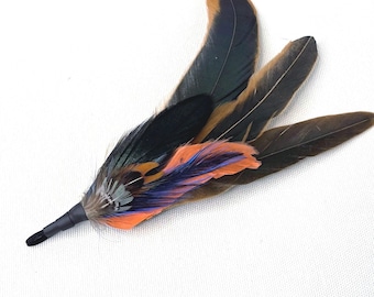Sienna Sunset Feather Cluster Cat Teaser Toy Attachment, Natural Feathers, Interactive Play Refill