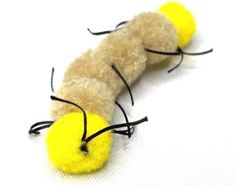 Milkweed Tussock Caterpillar Pom Pom Cat Toy, Interactive, Lightweight, Enrichment