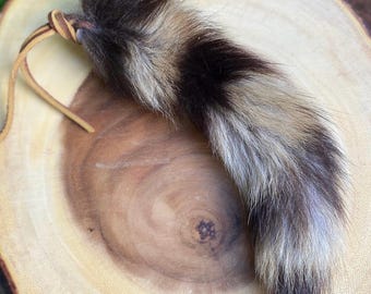 Real Coyote Tail Cat Toy, Natural Fur Bunny Kick Play