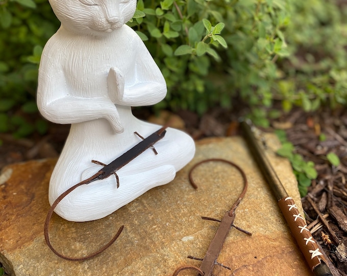 Featured listing image: Leather Lizard Cat Teaser Toy Attachment (use with wood teaser wand)