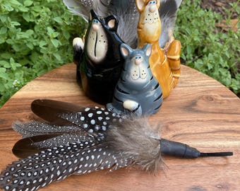 Duck Guinea Feather Cat Toy, Teaser Wand Refill, Interactive Prey Attachment