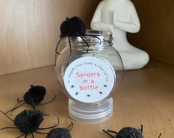 Spiders in a Bottle Toss, Scatter and Chase Felt Toys